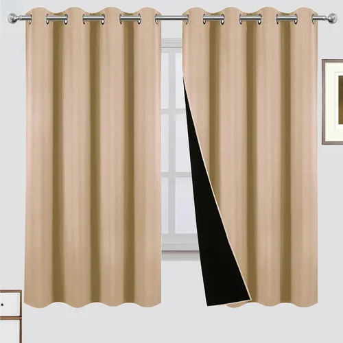 Miniatura 66 de LEMOMO Cortinas 100% opacas de 52 x 95 pulgadas, 2 paneles de oscurecimiento con aislamiento térmico para dormitorio Negro