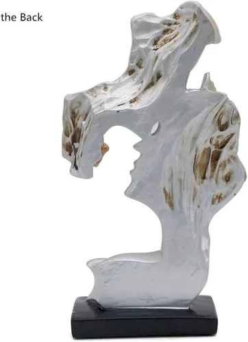 Miniatura 4 de Las estatuas de los amantes de los besos, regalo de boda adecuado, para armario de escritorio, decoración del hogar, altura 10.2 pulgadas (champán)