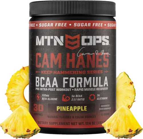 Miniatura 11 de MTN OPS BCAA Powder - Suplemento en polvo de aminoácidos 2:1:1 para una rápida recuperación muscular y reparación sin azúcar ni gluten, 30