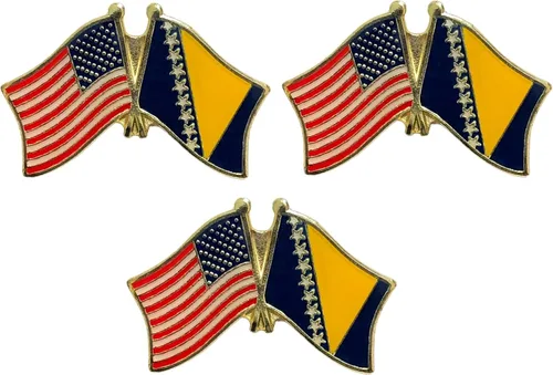 Miniatura 63 de 3 Pines de solapa con banderas de Estados Unidos y países internacionales, paquete de 3 pines dobles con diseño de banderas de Estados Unidos