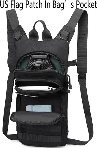 Miniatura 3 de Mochila de hidratación con aislamiento bolsa de agua con vejiga de 3 l de TPU, mochila táctica Molle de hidratación para senderismo, ciclismo, correr
