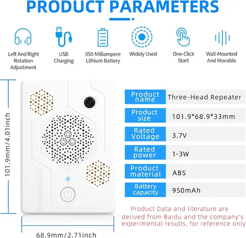 Miniatura 7 de Paquete de 4 dispositivos ultrasónicos repelentes de murciélagos 2025 – Mantén a los murciélagos lejos del ático, porche y casa Disuasorio