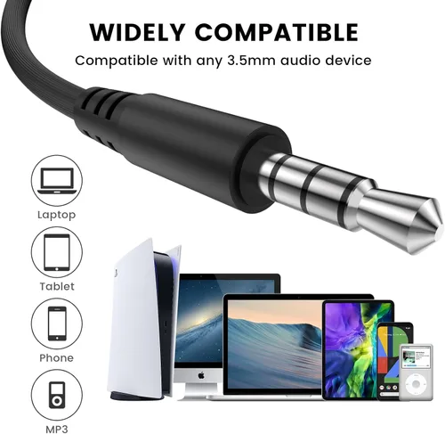 Miniatura 5 de MOSWAG - Audífonos con cable y con micrófono, auriculares intrauditivos de 3,5 mm con micrófono adecuados para teléfonos inteligentes, computadoras