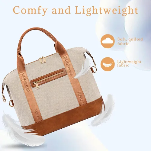 Miniatura 55 de BLUBOON Bolsas de viaje con cremallera, bolsa de lona para mujer, bolsa de fin de semana para mujer, bolsa de lona para llevar en la bolsa de lona