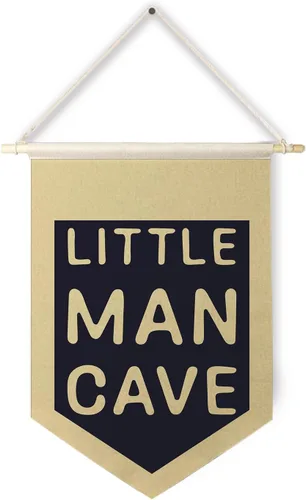 Miniatura 12 de Qpenm Cueva del Hombre Pequeño Bandera Colgante de Pared en Lienzo, Decoración para Habitación de Niños, Banderines Modernos en Blanco y Negro