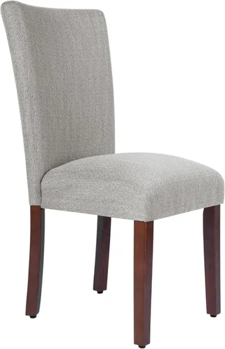 Miniatura 12 de Homepop Silla de comedor con detalle festoneado, sillas de comedor Parsons tapizadas, muebles decorativos para el hogar, tejido texturizado crema