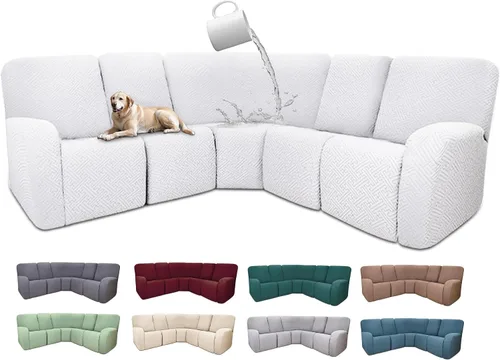 Miniatura 128 de Fundas de sofá reclinable seccional 100% impermeables para sofá reclinable en forma de L, funda de sofá modular de esquina en forma de L, fundas