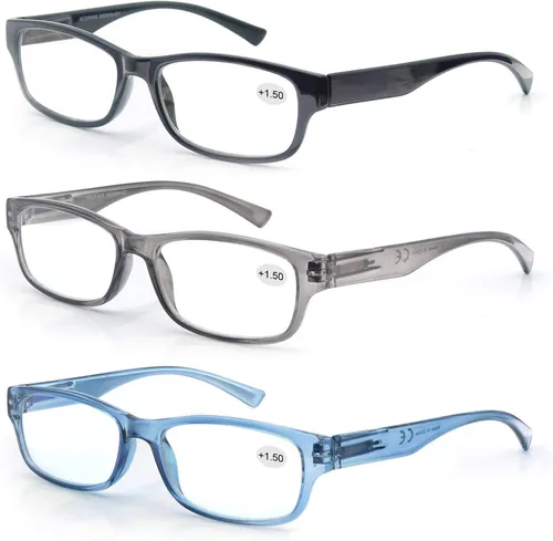 MODFANS Juego de lentes de lectura de colores mixtos de 1.25 pulgadas con bisagras de resorte, comodidad de calidad vintage para hombres y mujeres 3