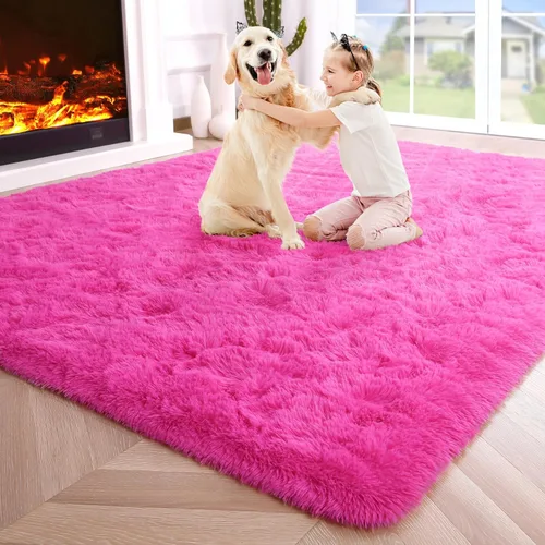 Miniatura 14 de Noahas - Alfombras mullidas de 4 x 6 pies para dormitorio y sala de estar, alfombra gruesa y peluda de color gris, alfombra de suelo antideslizante