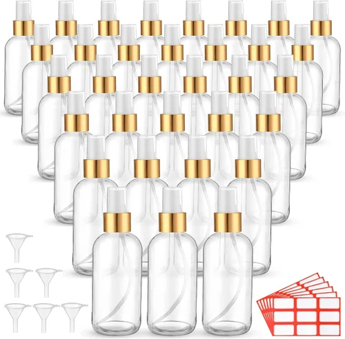Miniatura 13 de Fumete 36 botellas de spray de vidrio de 4 onzas, botella de spray de vidrio de niebla fina, recipientes de líquido recargables con 6 etiquetas, 6
