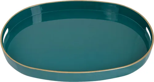 Miniatura 17 de MAONAME - Bandejas de servir azules con asas, bandeja decorativa ovalada para mesa de café, juego de bandejas anidadas de 2, bandeja de tocador