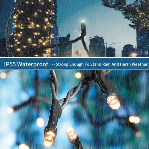 Miniatura 3 de Guirnalda de luces de Navidad con enchufe de extremo a extremo, 8 modos, 108 pies, 300 LED, IP55, impermeable, con certificación UL