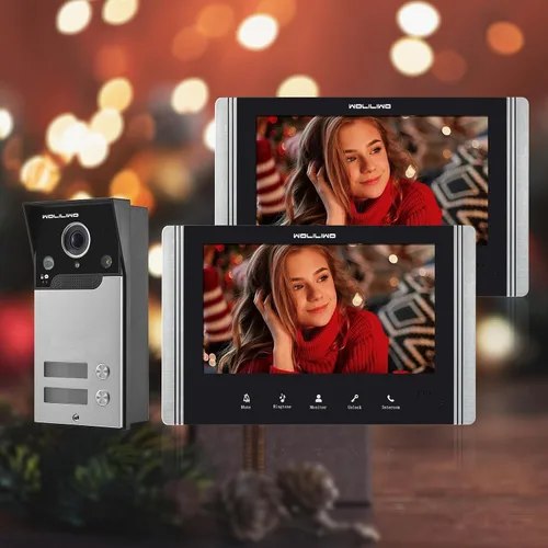 Miniatura 3 de Sistema de intercomunicador con vídeo con cable, timbre de puerta con vídeo de 7 pulgadas con visión nocturna IR, soporte de desbloqueo remoto