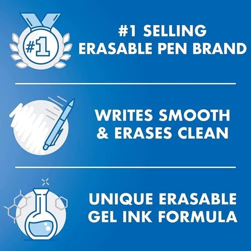 Miniatura 4 de PILOT FriXion Synergy Clicker Bolígrafos de gel retráctiles y borrables, punta extra fina de 0.5mm, tinta negra, paquete de 6 unidades Negro