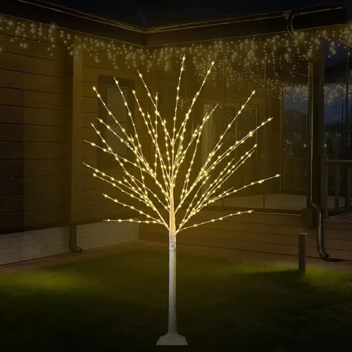 Miniatura 8 de Árbol de abedul iluminado de 4 pies con 400 luces LED de color blanco cálido, 8 modos, temporizador remoto de árbol de Navidad, árbol de Navidad