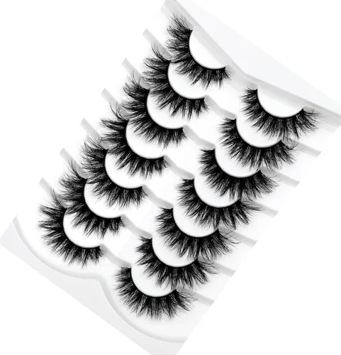 Miniatura 721 de Pooplunch - Pestañas postizas finas de visón sintético, estilo ojo de gato, naturales, cruzadas, tipo racimo, efecto 8D de volumen, tiras