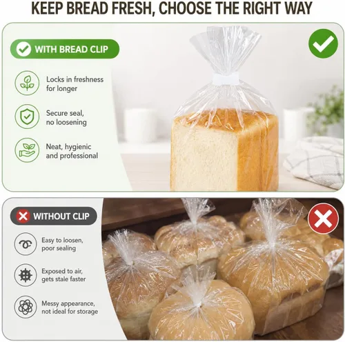 Miniatura 4 de 100 clips de plástico reutilizables para pan que mantienen tus alimentos frescos, clips de bolsa de almacenamiento de alimentos de 7/8 x 1 pulgada
