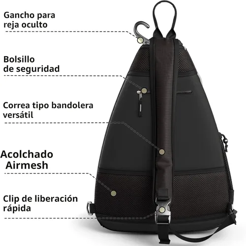 Miniatura 3 de Bolsa de Hombro Athletico - Mochila Cruzada para Pickleball, Tenis, Racketball y Viaje para Hombres y Mujeres Negro