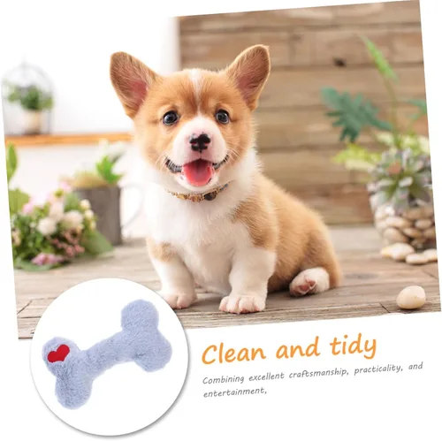 Miniatura 5 de ORFOFE Interactive Plush Squeaky Dog with Blue Heart Bone for Puppy Teething and Chewing Washable Sound for Dogs Stimulates Intelligence and