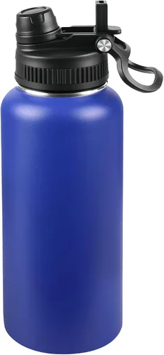 Miniatura 105 de Botella de agua aislada de 22 onzas, tapa 2 en 1 a prueba de fugas (sorbo/pajilla) + asa, botella de acero inoxidable para deportes, viajes, trabajo