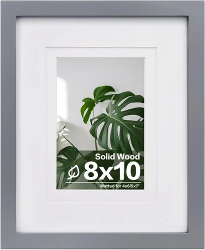 Miniatura 126 de Egofine - Portarretratos de 4 x 6 pulgadas, de madera maciza con plexiglás, para fotos de 3.5 x 5 con paspartú o de 4 x 6 sin paspartú, para colocar