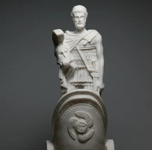 Miniatura 3 de Ares Mars Dios de la guerra Carro griego fundido mármol estatua escultura Figura 9.84