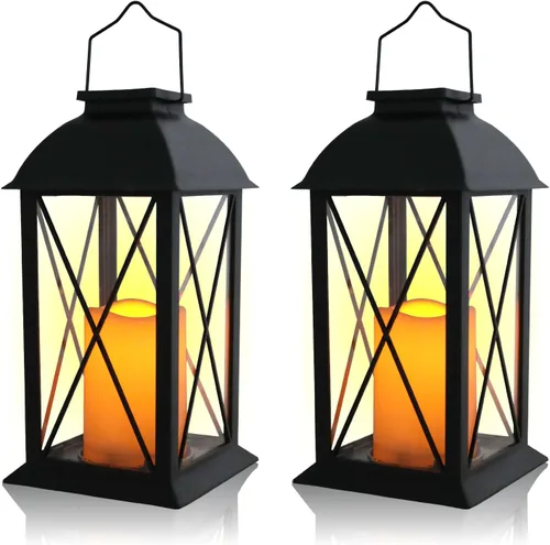 Afirst Farol solar para exteriores, paquete de 2 luces decorativas colgantes para exteriores, impermeables, para patio, jardín, mesa, decoración de