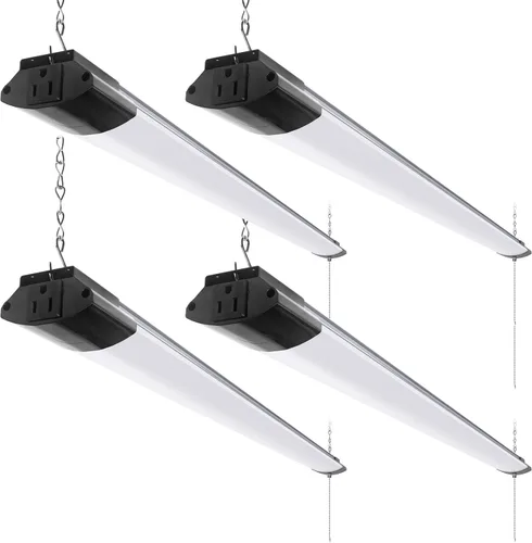 Barrina BS84 - Luces LED para taller de 4 pies, 84 W, 10000 LM, 5000 K, lámpara enlazable para garaje, sótano, montaje colgante o empotrado, ETL, 4