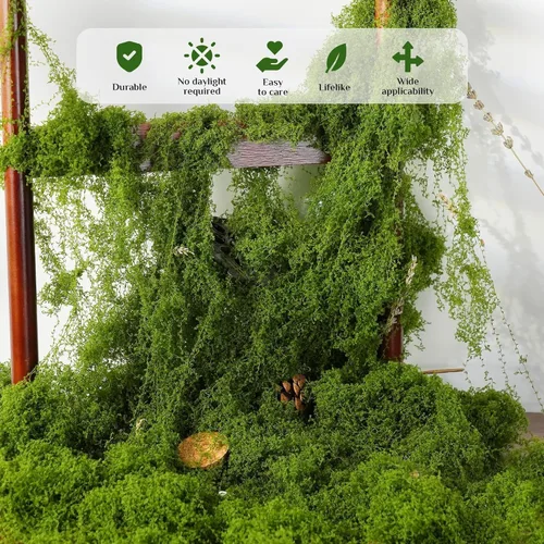 Miniatura 4 de Musgo verde falso para plantas en maceta, musgo artificial, musgo verde para manualidades para decoración de manualidades, arte en maceta