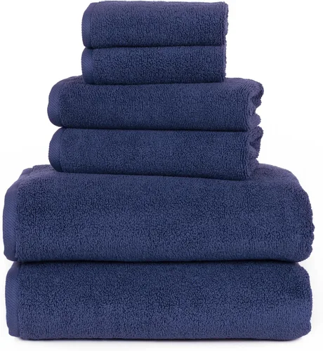 Miniatura 7 de Juego de toallas 100% algodón, cero torsión, suave y absorbente, juego de 6 piezas con 2 toallas de baño, 2 paños de mano y 2 paños (ladrillo)