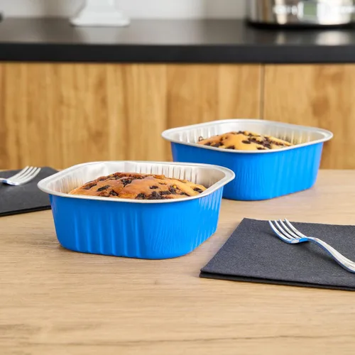 Miniatura 6 de Restaurantware - Moldes desechables, paquete de 100 tazas cuadradas de aluminio para hornear de 10 onzas - Las tapas se venden por separado, listas