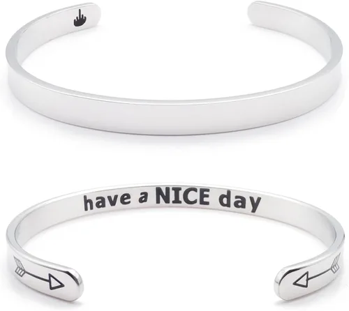 Miniatura 22 de Dczosily Pulseras inspiradoras para mujer, de acero inoxidable, pulseras motivacionales, regalos personalizados para mejores amigas