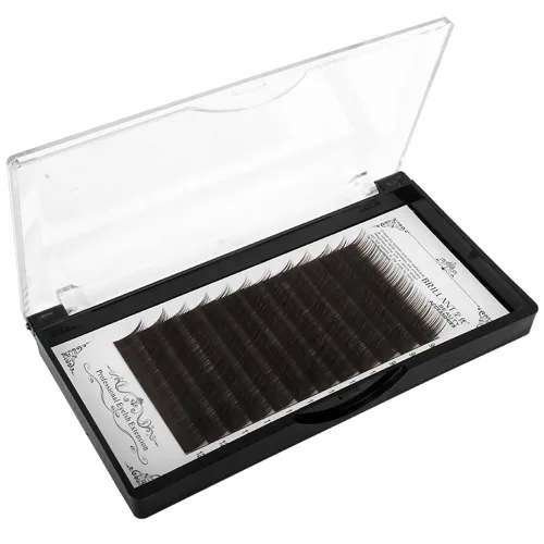 Miniatura 2 de Scala - Pestañas postizas de grosor de 0.004 in, rizo C, marrón claro, marrón oscuro, negro y marrón, extensión de pestañas postizas naturales