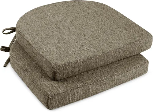 downluxe Cojines para sillas de interior para sillas de comedor, almohadillas de espuma texturizadas suaves y cómodas para sillas de cocina con Caqui