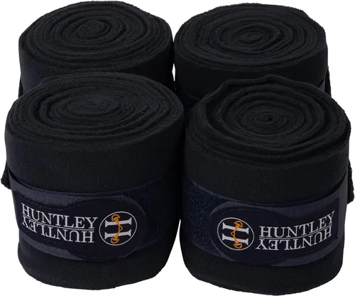 Miniatura 10 de Huntley Equestrian Envolturas de polo para caballos: vendaje protector de soporte de pierna para entrenamiento, ejercicio, participación - 4 Negro