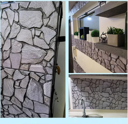 Miniatura 4 de Paneles de pared 3D de piedra sintética para despegar y pegar, 10 piezas autoadhesivas e impermeables, paneles de pared decorativos texturizados