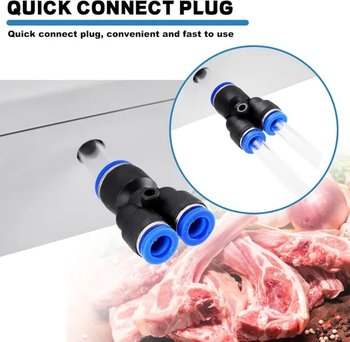 Miniatura 6 de Bomba eléctrica inyectora de carne con manguera, jeringa inyectora de marinada de acero inoxidable de 70 W con 10 agujas para barbacoa, pavo, cerdo