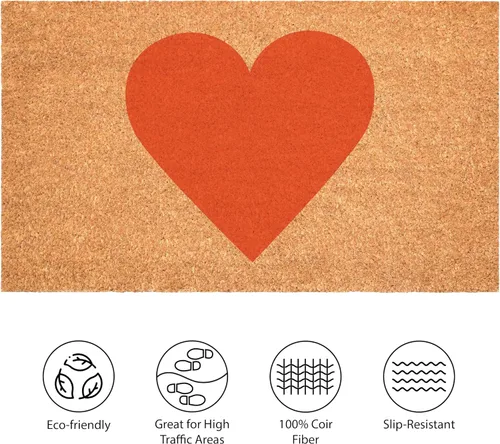 Miniatura 4 de Calloway Mills - Felpudo Madison Heart (Naranja, 24 x 36 pulgadas)