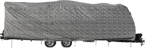 Camco Funda prémium para caravana de 31 pies, 6 pulgadas a 34 pies, diseño extremadamente duradero que protege contra los elementos, gris oscuro con