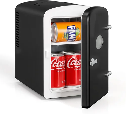 Miniatura 11 de HealSmart Mini refrigerador portátil, refrigeradores compactos enfriadores y calentadores de 4 litros 6 latas, con ventana de observación, 100%