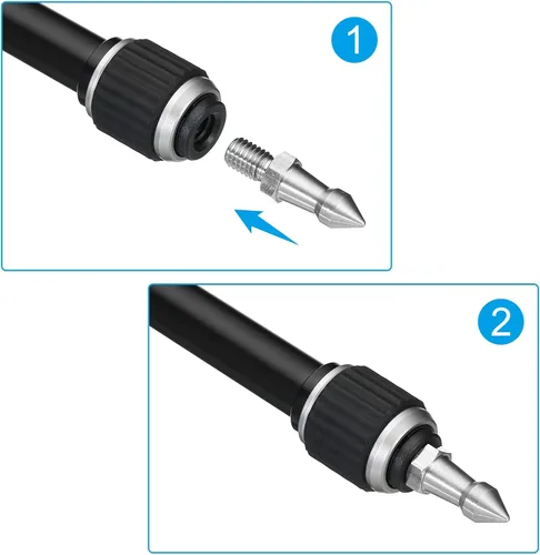 Miniatura 5 de PATIKIL Pico de trípode de rosca de 1/4 pulgadas, paquete de 6 trípode para cámara, tornillo de pico de acero inoxidable, adaptador de montaje