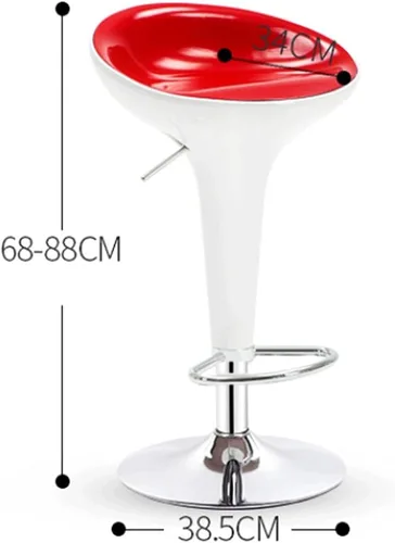 Miniatura 2 de Taburete de bar moderno, taburete de bar de altura ajustable, taburete giratorio de piel sintética, sillas de comedor hidráulicas, taburetes