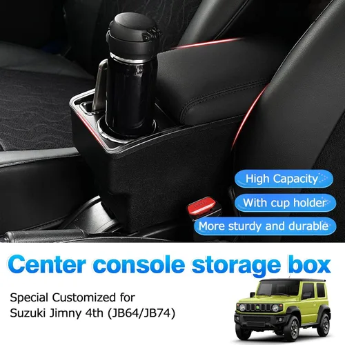 Miniatura 2 de Autorder - Caja de almacenamiento para consola central para Suzuki Jimny JB64W/JB74W 2018-2025 Accesorios Caja de reposabrazos de reemplazo