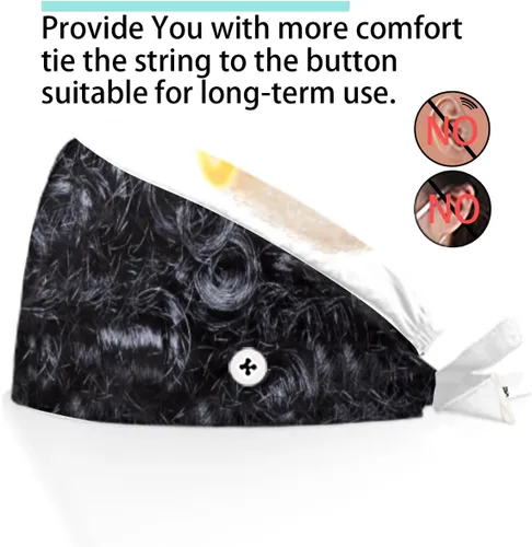 Miniatura 4 de Gorra médica con patrón de textura fresca con botones ajustables para mujer