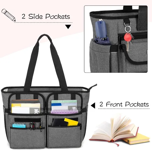 Miniatura 13 de LoDrid Bolsa para profesores con almohadilla inferior, capa de almacenamiento separada para laptop (hasta 15.6 pulgadas), bolsas para profesores