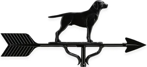Miniatura 2 de Montague Metal Products Veleta de lujo de 32 pulgadas con adorno de Retriever negro satinado