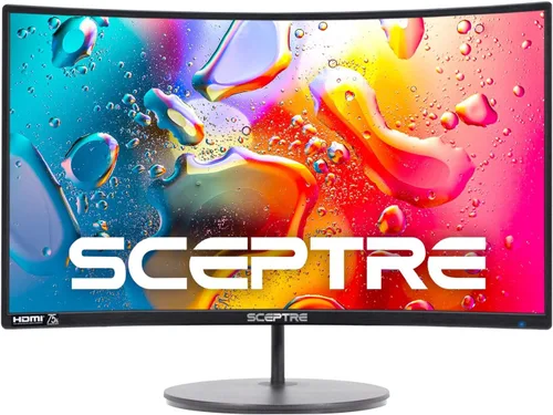 Miniatura 4 de Sceptre - Monitor curvo de 24 pulgadas, 75Hz, LED, para videojuegos, Full HD, 1080P, HDMI, VGA, con altavoces, montaje de pared VESA listo