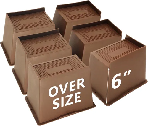 Miniatura 17 de Elevadores de cama de 4 pulgadas, resistentes, elevadores de muebles de gran tamaño, paquete de 4 elevadores de cama extra anchos para mesa, sofá