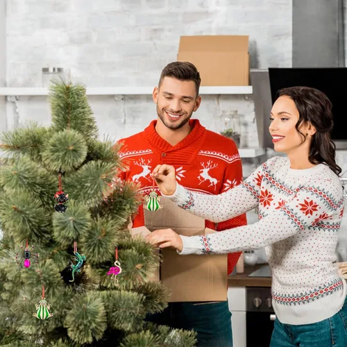 Miniatura 3 de Adornos de Rana Verde para Árbol de Navidad - Adornos de Rana de Navidad de Metal Adornos de Rana Verde Weihnachtsgurke Decoración de Navidad
