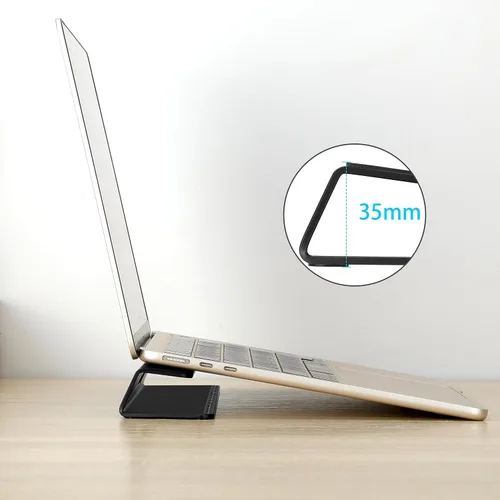 Miniatura 4 de Soporte de enfriamiento de flujo de aire de cuña portátil para laptop, patas de aluminio para laptops, mejor ergonomía, estabilidad y versatilidad